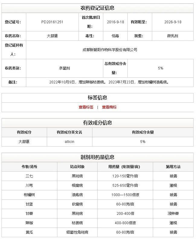 新朝陽生物農(nóng)藥大蒜素、苦參堿入選重慶市2026年綠色防控重點(diǎn)推介目錄